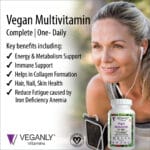 VEGANLY Vitamins-Vegan Multivitamin One-Daily- Energy and Metabolism support VM-5 KEY benefit VEGANLY Vitamins-Vegan Multivitamin One-Daily- Energy and Metabolism support VM-5 KEY benefit