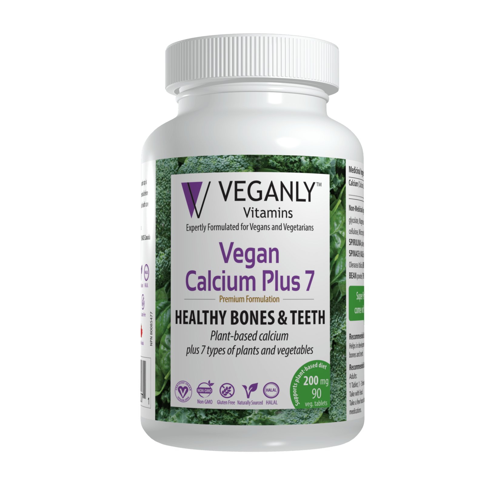 Vegan Calcium Plus 7 for Healthy Bones & Teeth (90ct) VEGANLY
